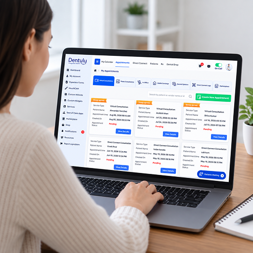 Patient scheduling a dental appointment online