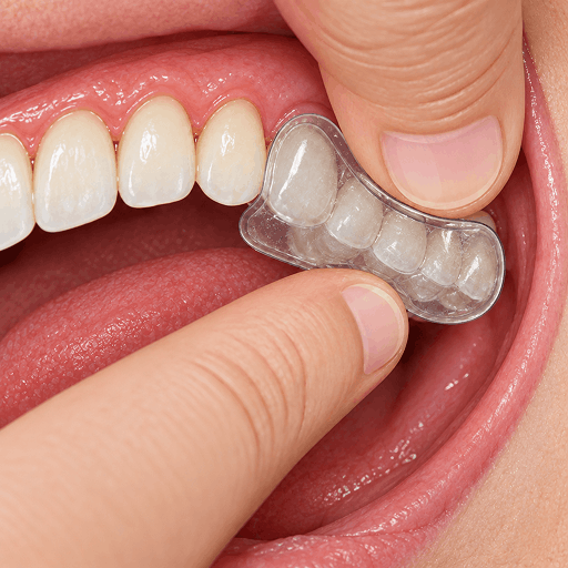 Apply CrystLCare Regeneration+ strip to the affected tooth area