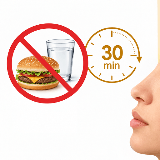 Avoid eating and drinking for 30 minutes after using CrystLCare Regeneration+