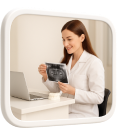 Online video consultation with dentist illustration