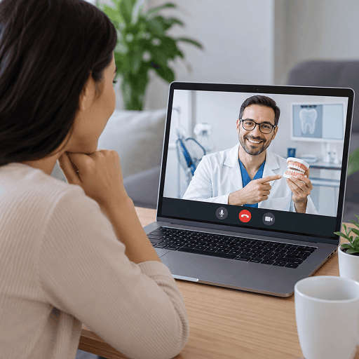 Dentist providing professional dental care