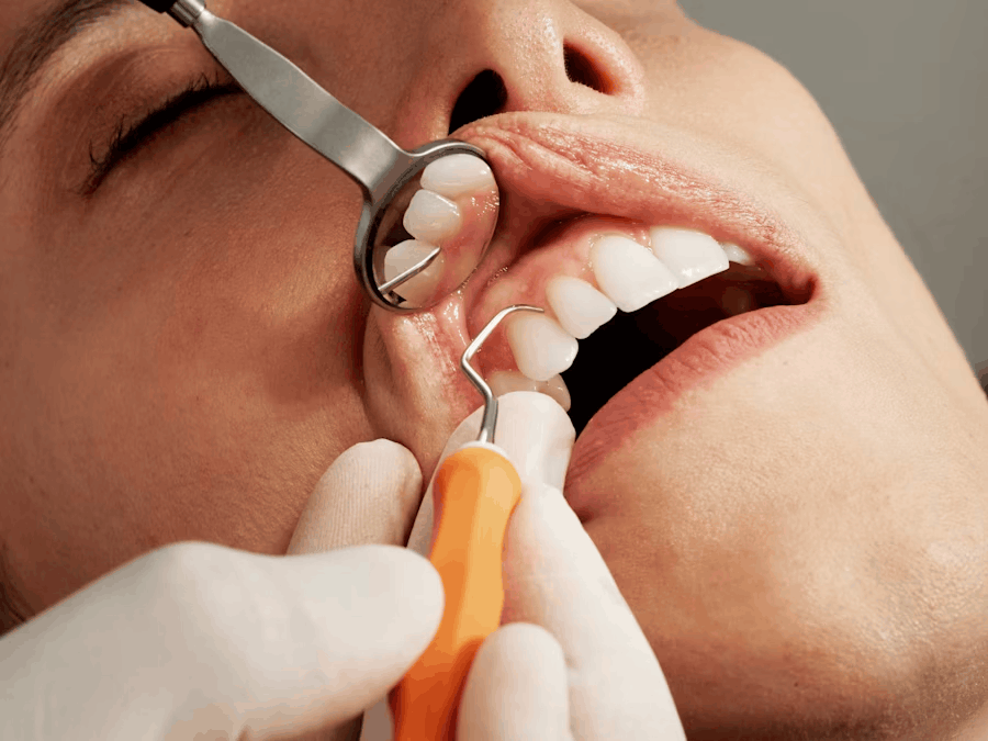 Dentist providing professional dental care