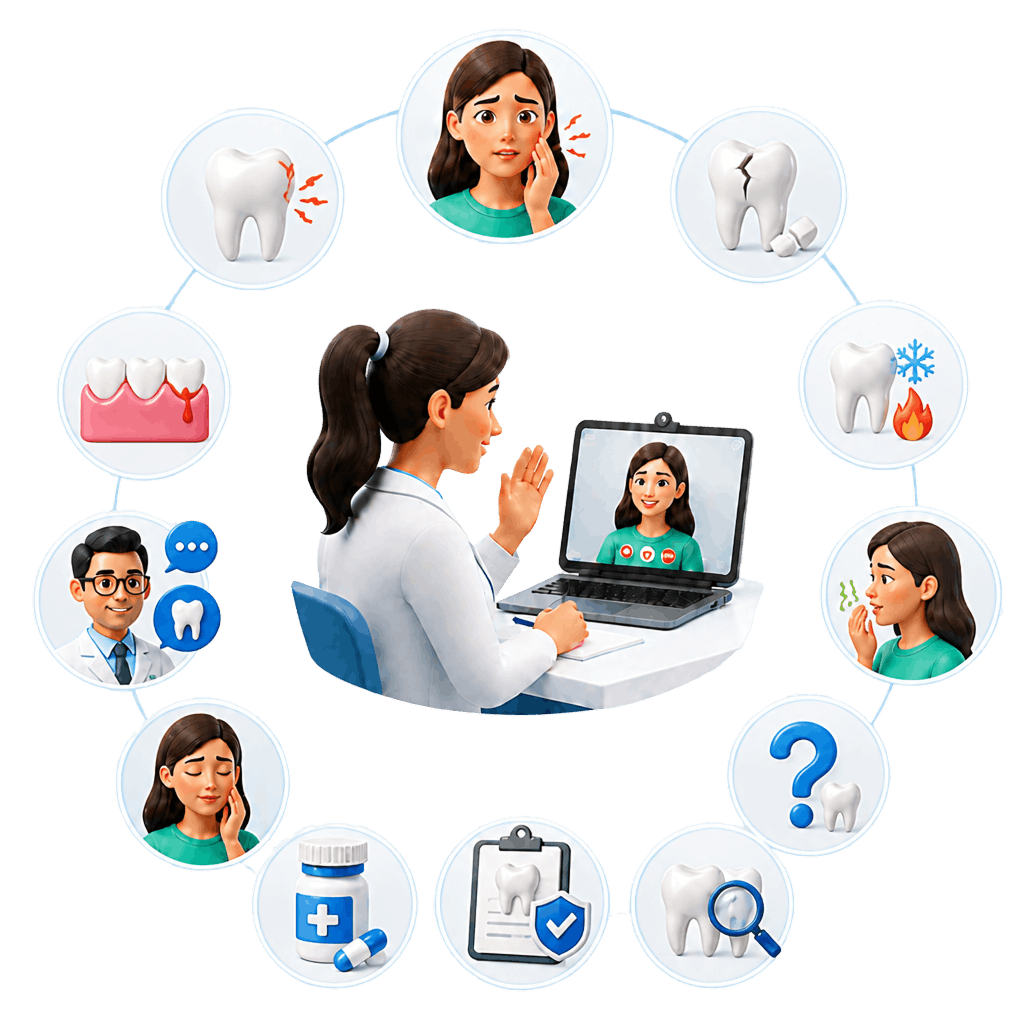 Virtual dental appointment with a licensed dentist