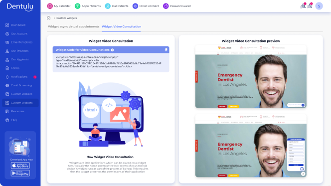 dental video consultation widget