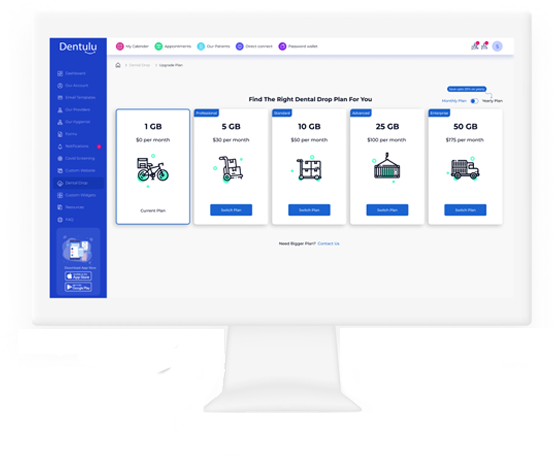 dentaldrop - storage plans